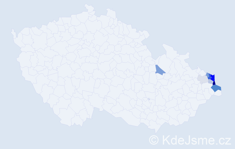 Příjmení: 'Putniorzová', počet výskytů 19 v celé ČR