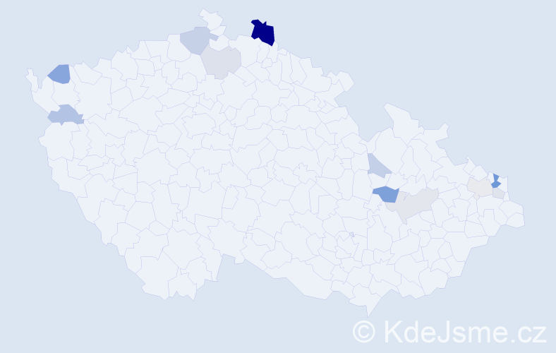 Příjmení: 'Velzel', počet výskytů 24 v celé ČR