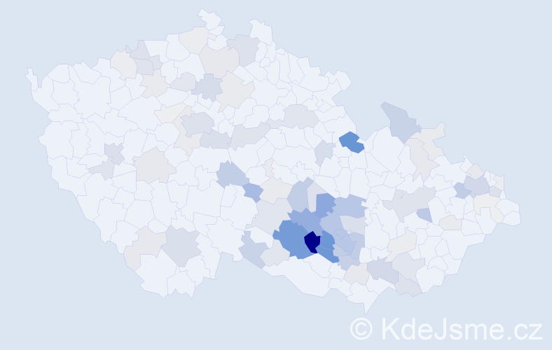 Příjmení: 'Chmelíček', počet výskytů 304 v celé ČR