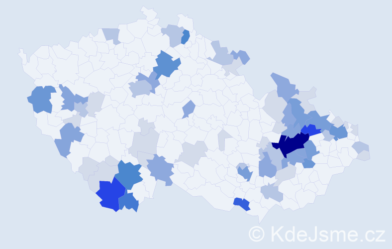 Příjmení: 'Bejdák', počet výskytů 200 v celé ČR