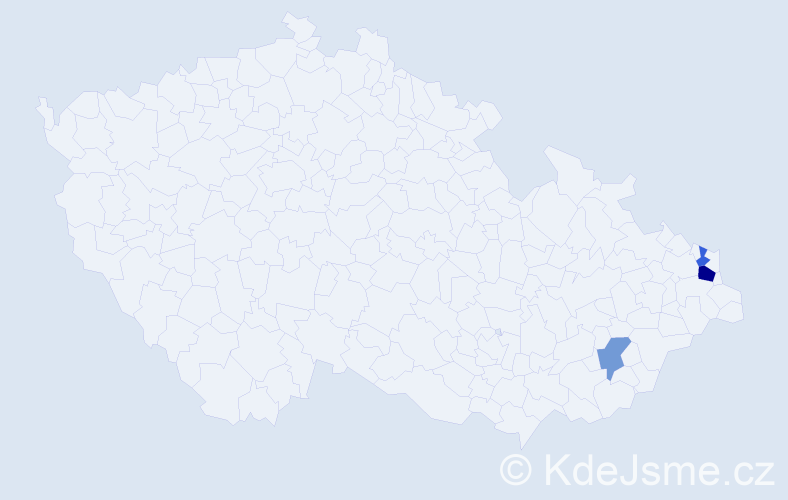 Příjmení: 'Pisoň', počet výskytů 5 v celé ČR
