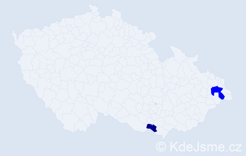 Příjmení: 'Novosák', počet výskytů 7 v celé ČR