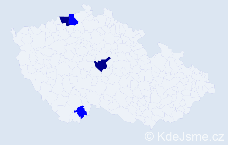 Příjmení: 'Kloos', počet výskytů 6 v celé ČR