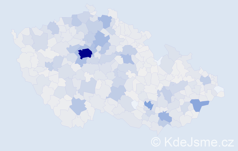 Příjmení: 'Šťastný', počet výskytů 6118 v celé ČR