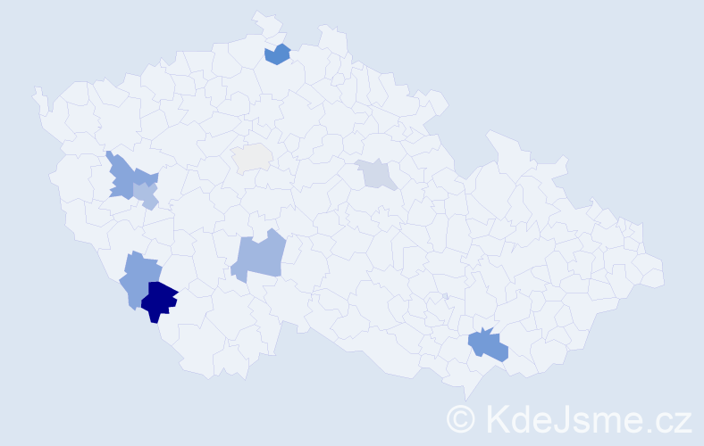 Příjmení: 'Kolrus', počet výskytů 18 v celé ČR