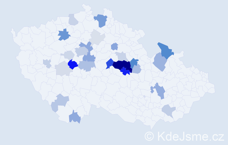 Příjmení: 'Profousová', počet výskytů 101 v celé ČR