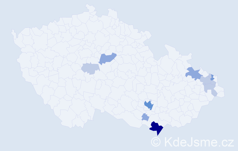 Příjmení: 'Bartošic', počet výskytů 28 v celé ČR