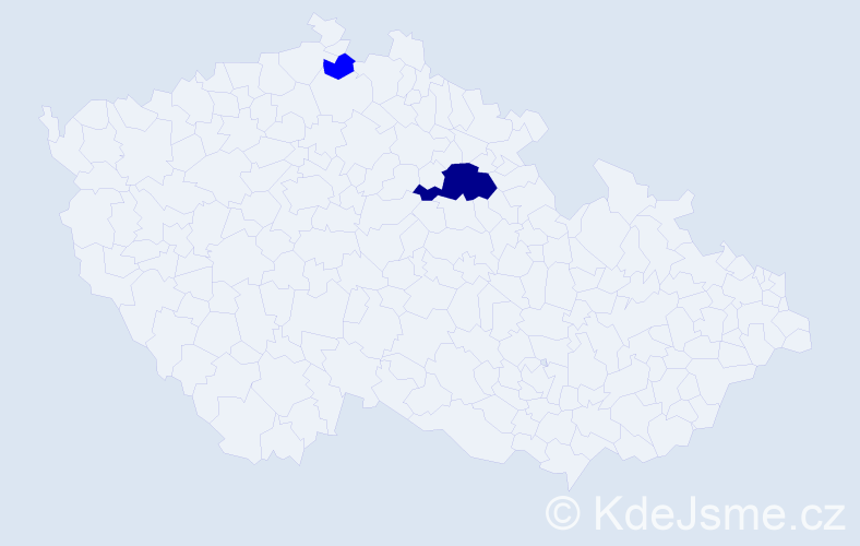 Příjmení: 'Kalcso', počet výskytů 3 v celé ČR