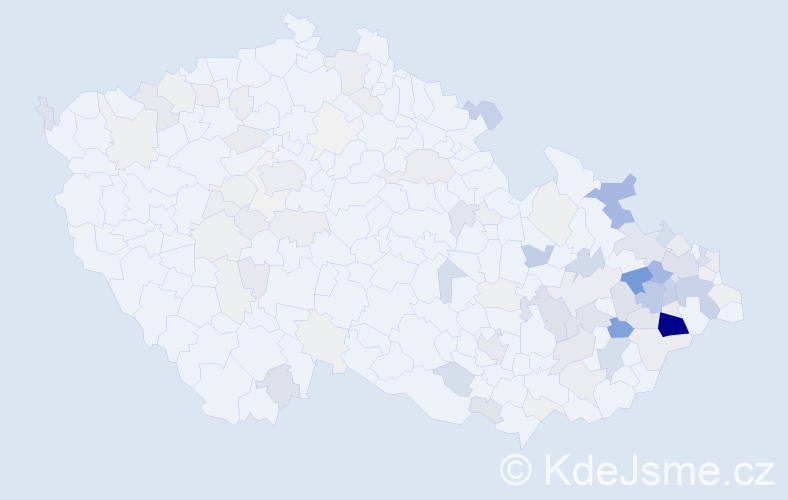 Příjmení: 'Vojkůvková', počet výskytů 381 v celé ČR