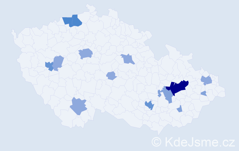 Příjmení: 'Bezlojová', počet výskytů 34 v celé ČR