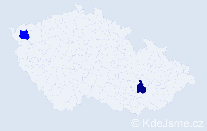 Příjmení: 'Pintě', počet výskytů 5 v celé ČR
