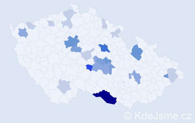 Příjmení: 'Kampová', počet výskytů 71 v celé ČR