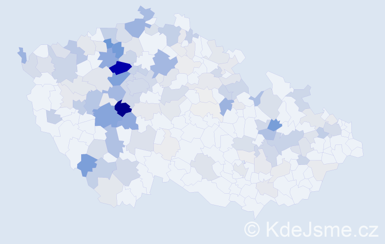 Příjmení: 'Dragounová', počet výskytů 700 v celé ČR