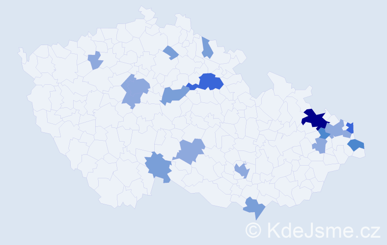 Příjmení: 'Magurová', počet výskytů 40 v celé ČR