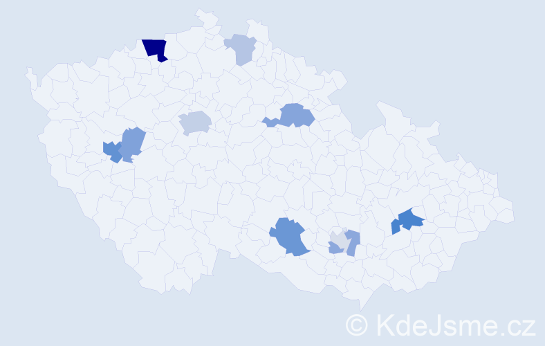 Příjmení: 'Boehmová', počet výskytů 27 v celé ČR