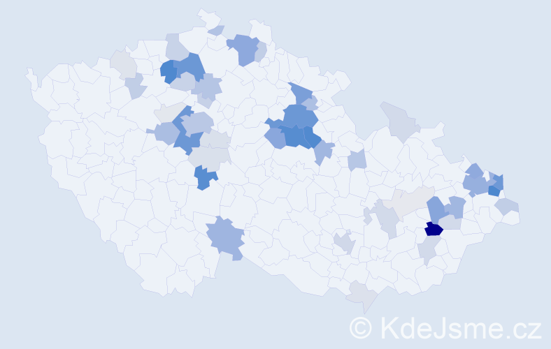 Příjmení: 'Malířová', počet výskytů 198 v celé ČR