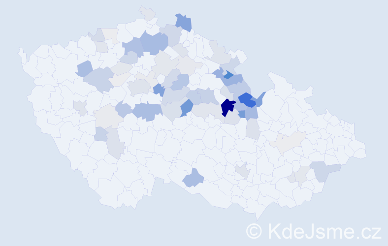 Příjmení: 'Paďourová', počet výskytů 219 v celé ČR