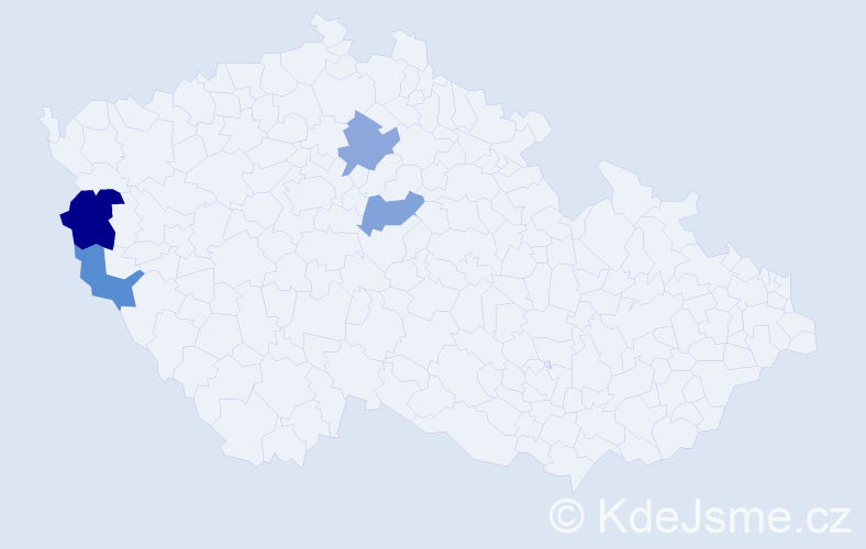 Příjmení: 'Keruą', počet výskytů 5 v celé ČR