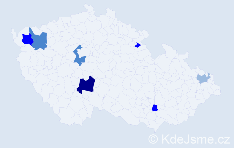 Příjmení: 'Kolesnáč', počet výskytů 19 v celé ČR