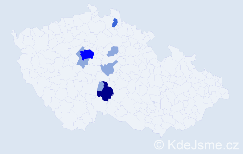 Příjmení: 'Babčický', počet výskytů 20 v celé ČR