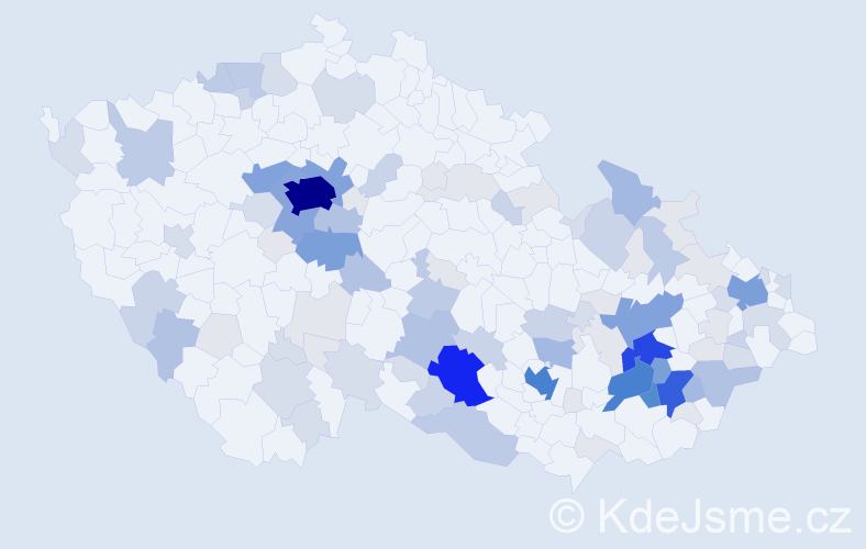 Příjmení: 'Bartíková', počet výskytů 392 v celé ČR