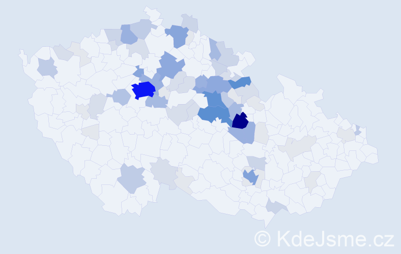 Příjmení: 'Zavoralová', počet výskytů 299 v celé ČR