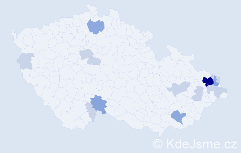 Příjmení: 'Bugaj', počet výskytů 36 v celé ČR