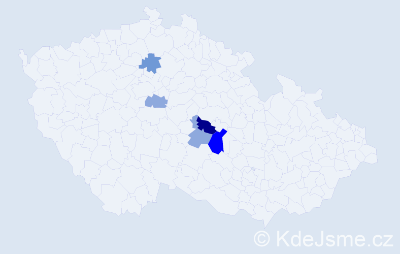 Příjmení: 'Rychlíčková', počet výskytů 14 v celé ČR