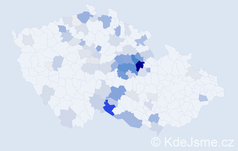 Příjmení: 'Vrátil', počet výskytů 245 v celé ČR