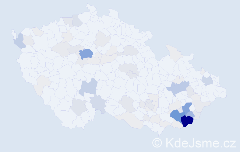 Příjmení: 'Lekešová', počet výskytů 349 v celé ČR