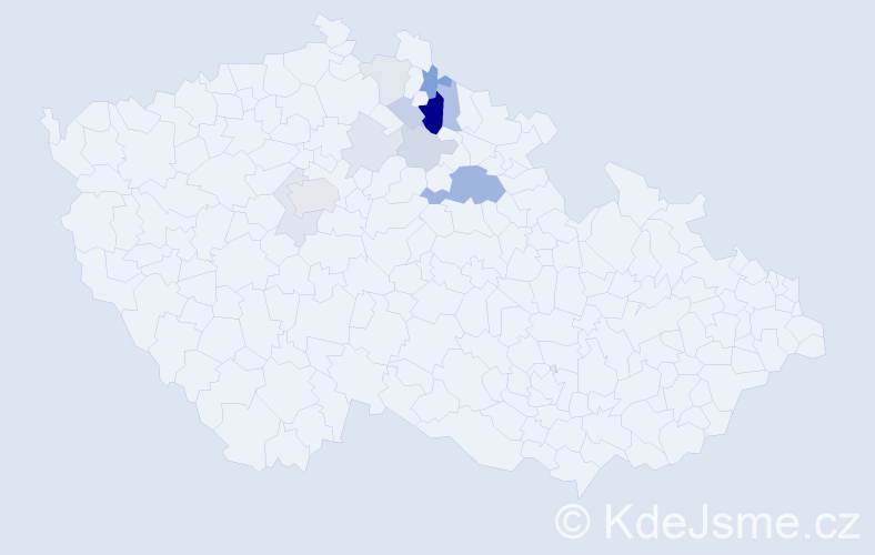 Příjmení: 'Bělonohý', počet výskytů 28 v celé ČR
