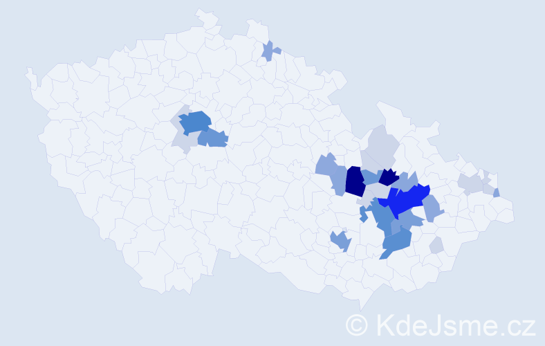 Příjmení: 'Skřebská', počet výskytů 99 v celé ČR