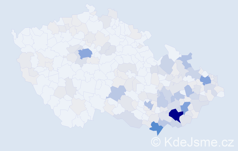 Příjmení: 'Bartošíková', počet výskytů 574 v celé ČR