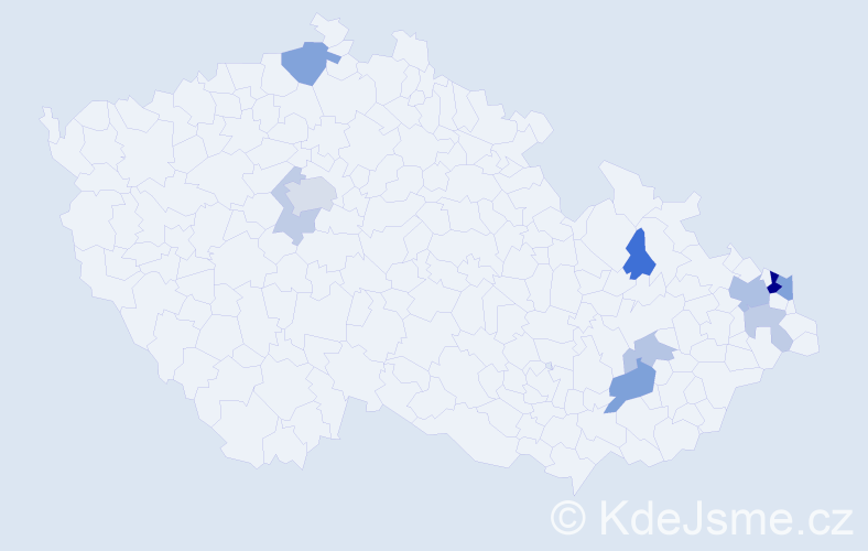 Příjmení: 'Kurus', počet výskytů 22 v celé ČR