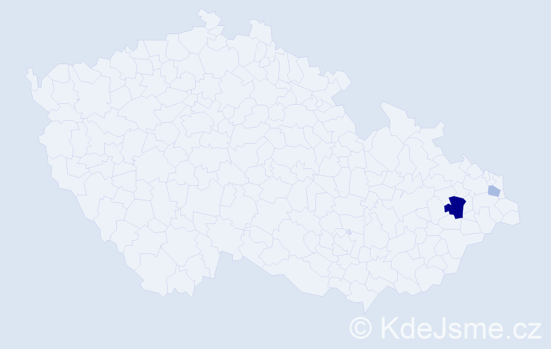 Příjmení: 'Frenová', počet výskytů 5 v celé ČR