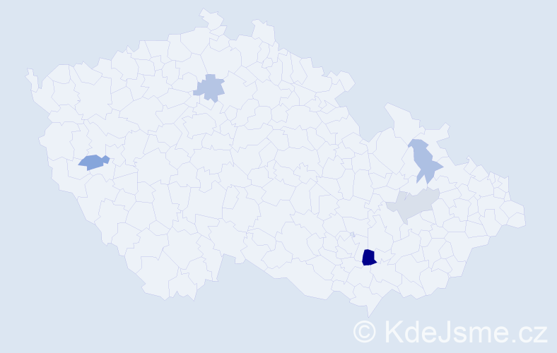 Příjmení: 'Varhová', počet výskytů 8 v celé ČR