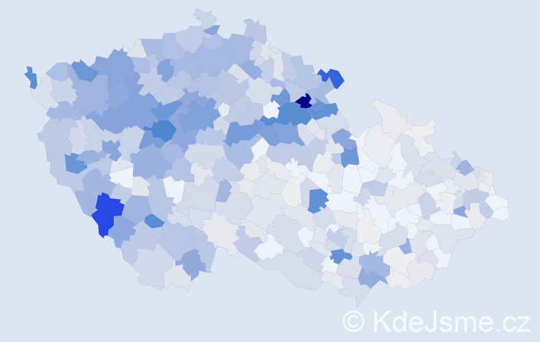 Příjmení: 'Holeček', počet výskytů 2765 v celé ČR