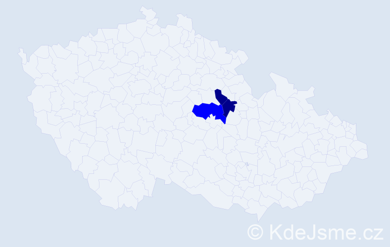 Příjmení: 'Bahrij', počet výskytů 5 v celé ČR