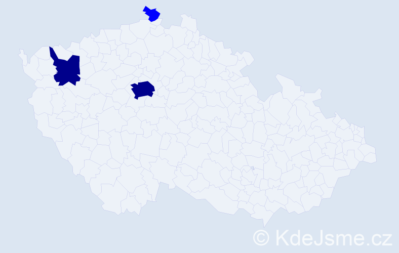 Příjmení: 'Kuster', počet výskytů 5 v celé ČR