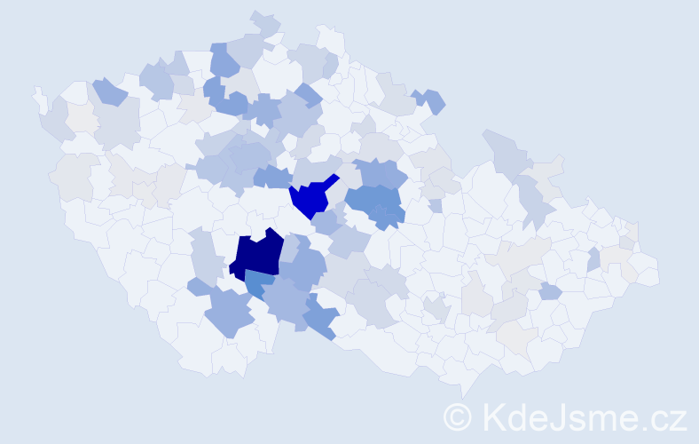 Příjmení: 'Douda', počet výskytů 525 v celé ČR