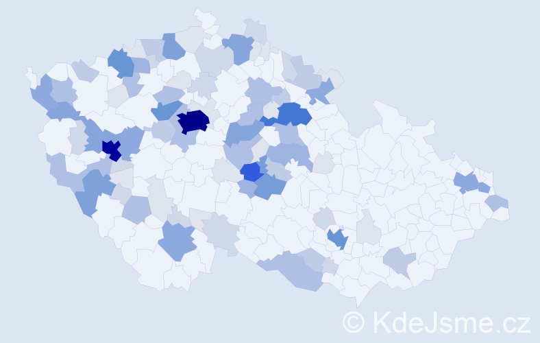 Příjmení: 'Chlad', počet výskytů 346 v celé ČR