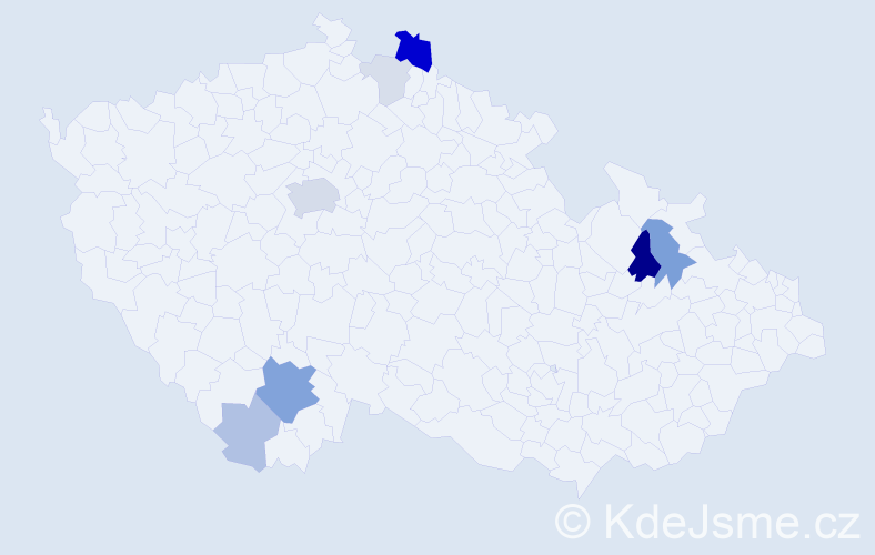 Příjmení: 'Kotláriková', počet výskytů 23 v celé ČR