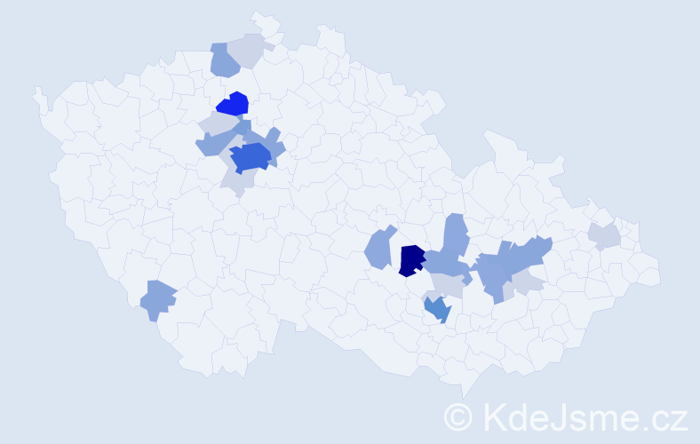 Příjmení: 'Mazourková', počet výskytů 73 v celé ČR