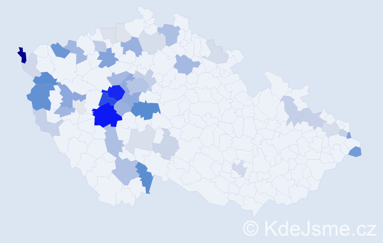 Příjmení: 'Hrkal', počet výskytů 141 v celé ČR