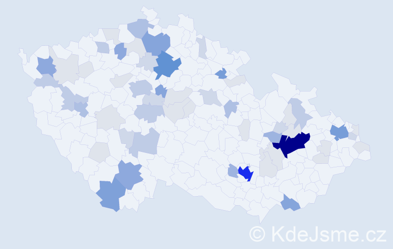 Příjmení: 'Vavrek', počet výskytů 205 v celé ČR