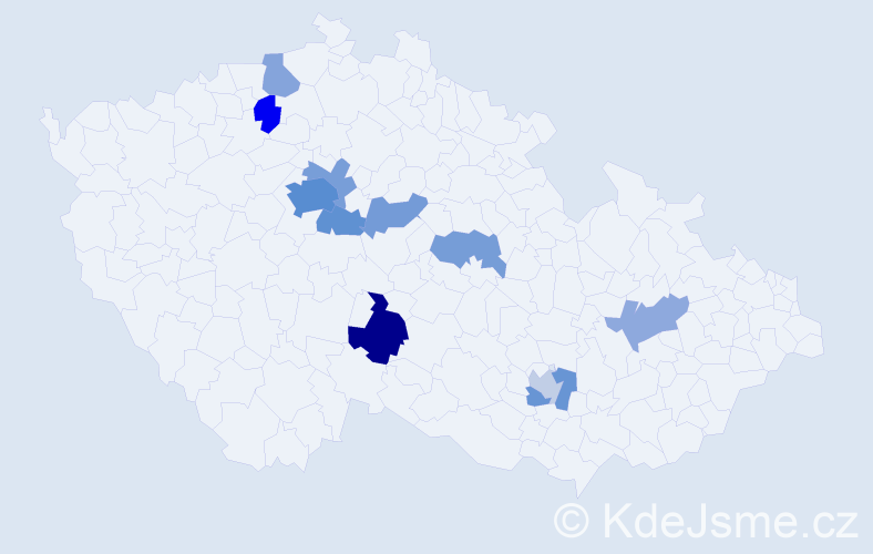 Příjmení: 'Pastukh', počet výskytů 24 v celé ČR