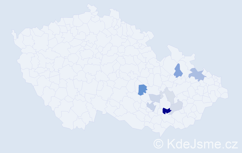 Příjmení: 'Pohaněl', počet výskytů 18 v celé ČR