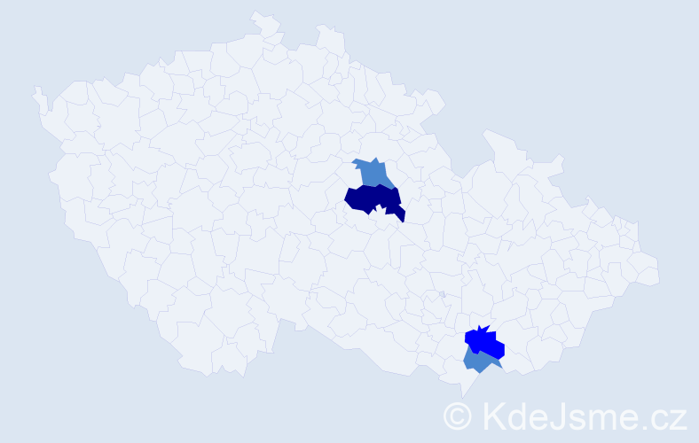 Příjmení: 'Čejglová', počet výskytů 7 v celé ČR
