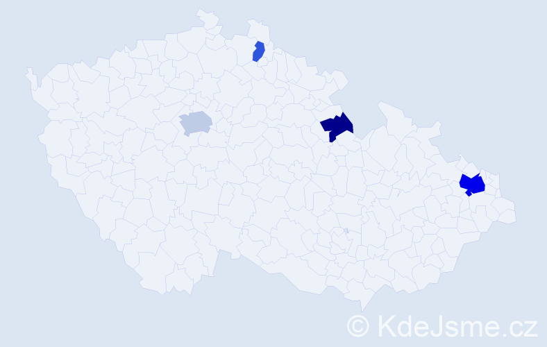 Příjmení: 'Demir', počet výskytů 9 v celé ČR