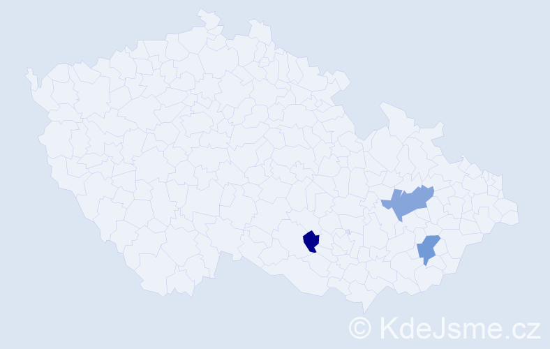 Příjmení: 'Kefer', počet výskytů 5 v celé ČR